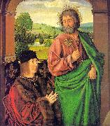 Master of Moulins Pierre II, Duke of Bourbon, Presented by St. Peter oil on canvas